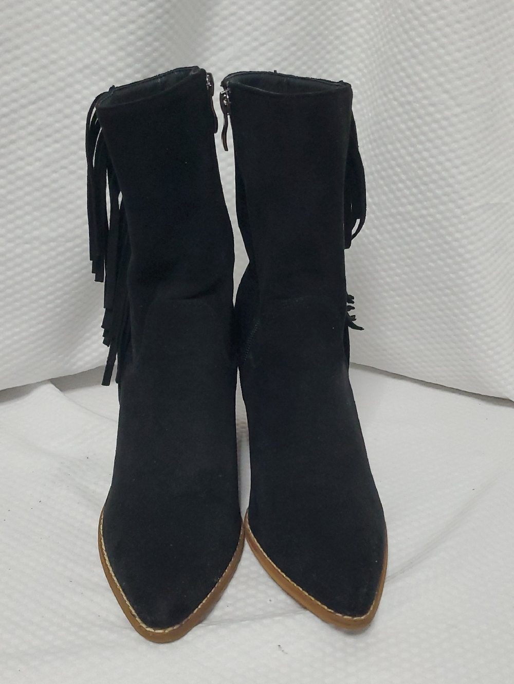 Vici Faux Suede Fringe Boots - 8 - Picture 3 of 11